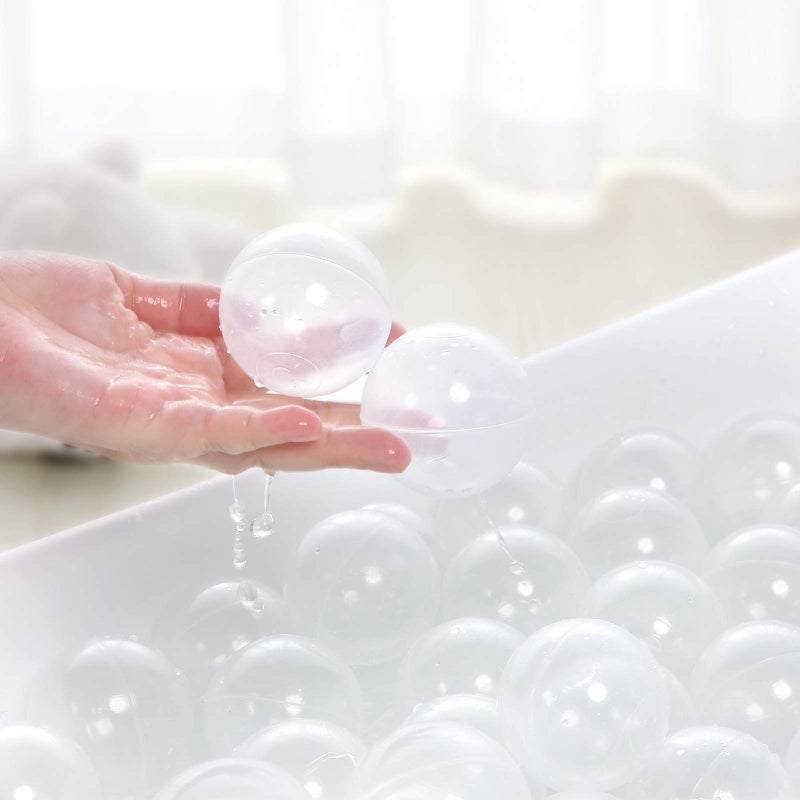 PlayMaty Clear Ball Pool Pit Balls - 100pcs Phthalate Free BPA Free Plastic Ocean Balls for Kids Fun Toys for Playhouse Play Tent Playpen Pool (Î¦2.16) - Image 2